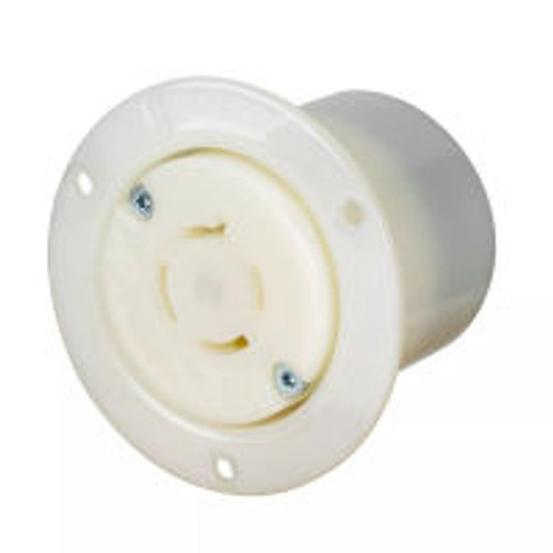Hubbell EDGE HBL2426ST AC Flanged Outlet NEMA L15-20 Female White