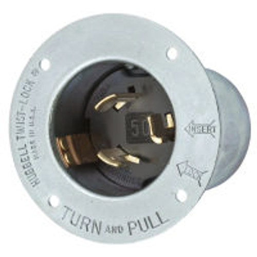 Hubbell HBL3777 AC Inlet Non NEMA 50 Amp Male
