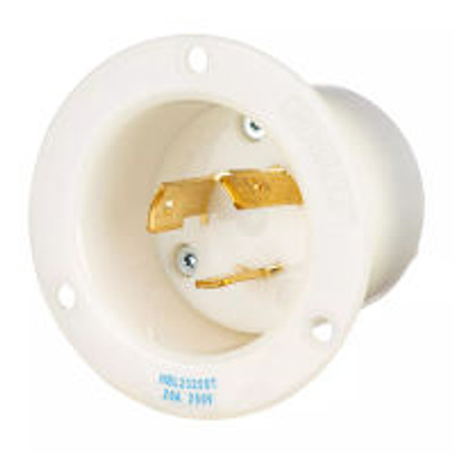 Hubbell Edge HBL2325ST AC Flanged Inlet NEMA L6-20 Male White
