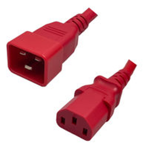 IEC320 C20 Male Plug to C13 Connector 1.5 Meters / 5 Feet 10A/250V YY 3G1.5 Red - BIS - Power Cord