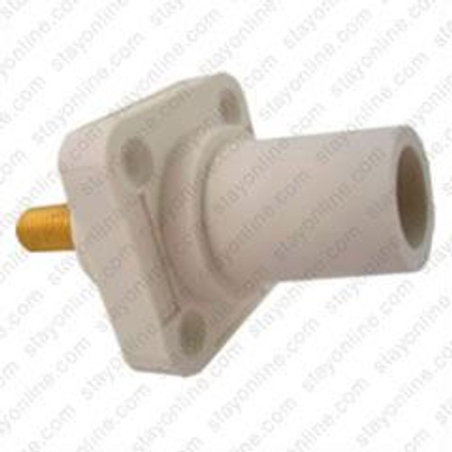 Hubbell HBLFRSW White AC Female Receptacle 300/400a Stud Type Through Hole Mounting