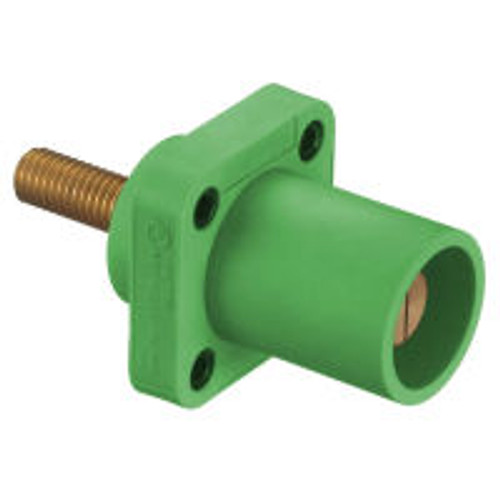 Hubbell HBLMRSGN 300/400A Green Stud Type Through Hole Mounting Male Inlet