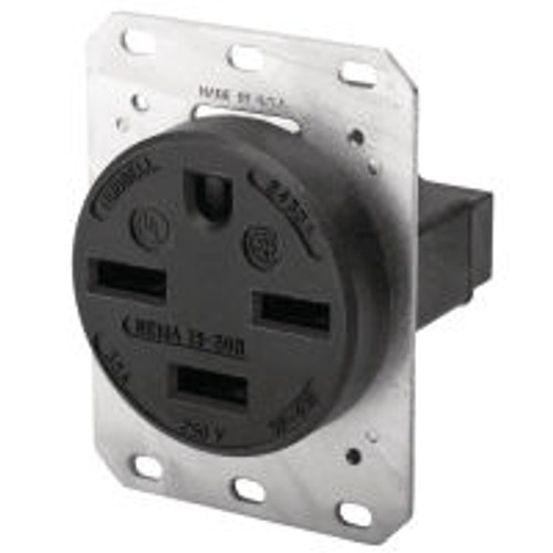 Hubbell HBL8430A AC Receptacle NEMA 15-30 Female Black 30A/250V