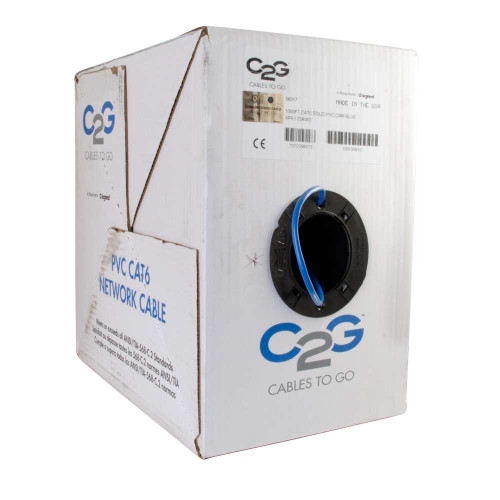 1000ft (304.8m) Cat6 Bulk Unshielded (UTP) Ethernet Network Cable with Solid Conductors - Riser CMR-Rated (TAA Compliant) - Blue