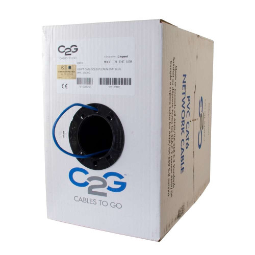 1000ft (304.8m) Cat6 Bulk Unshielded (UTP) Ethernet Network Cable with Solid Conductors - Plenum CMP-Rated (TAA Compliant) - Blue