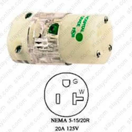 Hubbell HBL8319CT AC Connector NEMA 5-20 Female HG Clear
