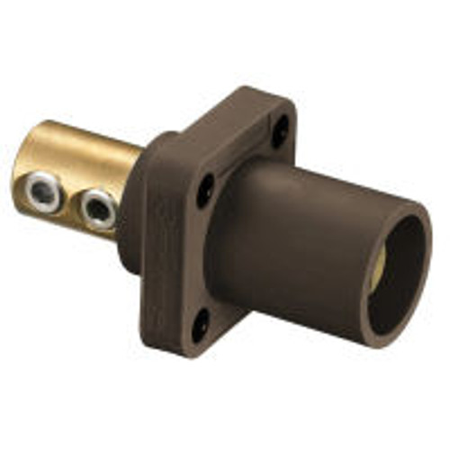 Hubbell HBLMRBN AC Male Inlet 300/400A 4-4/0 Brown Double Set Screw Through Hole Mounting
