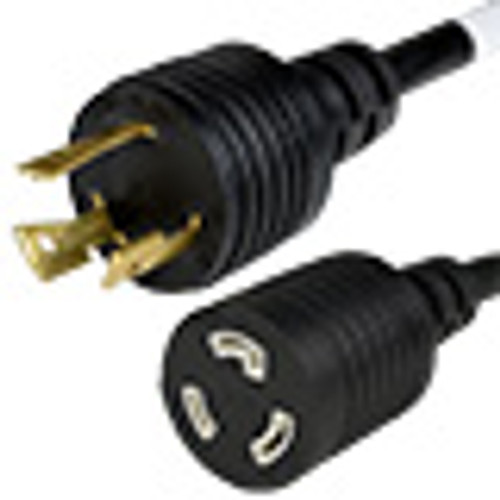 NEMA L6-20 Male Plug to L6-20 Connector 0.6 meters / 2 feet 20A/250V 12/3 SJT Black - Power Extension Cord