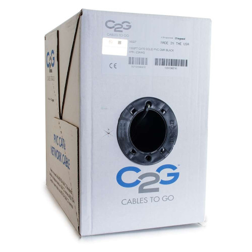 500ft (152.4m) Cat6 Bulk Unshielded (UTP) Ethernet Network Cable with Solid Conductors - Riser CMR-Rated (TAA Compliant) - Black