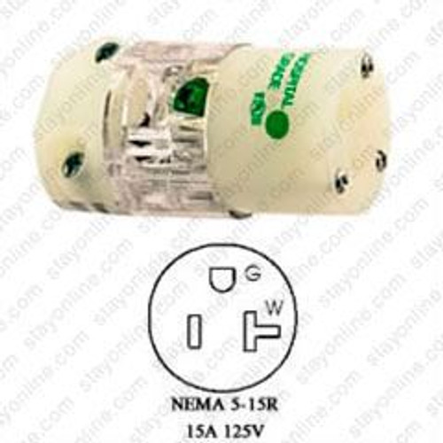 Hubbell HBL8219CT NEMA 5-15 Female Hospital Grade Clear Connector