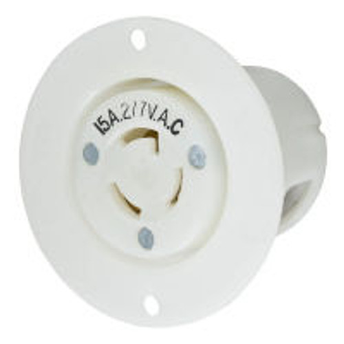 Hubbell HBL4785C AC Flanged Outlet NEMA L7-15 Female White