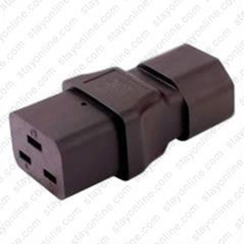 IEC320 C14 Male Plug to C19 Connector - Block Plug Adapter 