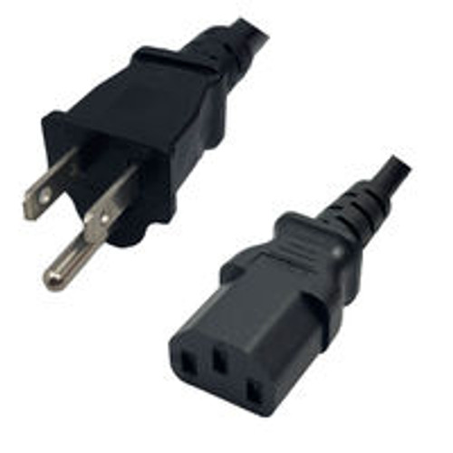 NEMA 5-15 Male Plug to IEC320 C13 Connector 0.9 Meters / 3 Feet 15A/125V 14/3 SJT Black - Power Cord