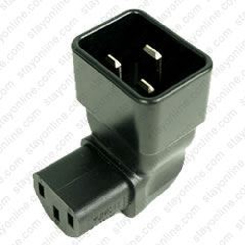 IEC320 C20 Male Plug to C13 Connector Down CE - Block Plug Adapter 