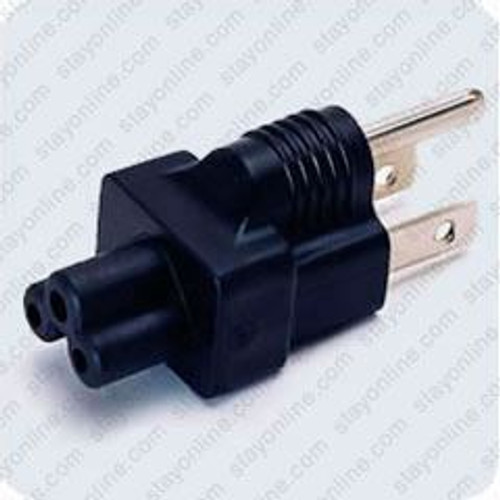 NEMA 5-15 Male Plug to IEC320 C5 Connector - Block Plug Adapter 