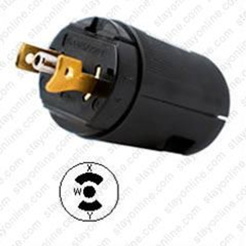 Hubbell HBL7485V AC Plug NEMA ML-3P Male Valise Black