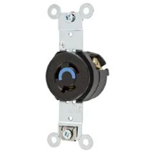 Hubbell HBL4560RT Twist-Lock Single Receptacle 15A/250V L6-15R Black