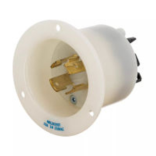 Hubbell Edge HBL2425ST AC Flanged Inlet NEMA L15-20 Male White