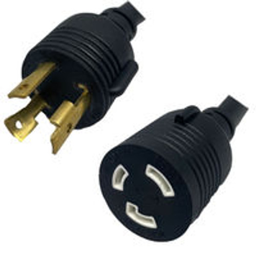NEMA L5-30 Male Plug to L5-30 Connector 1.8 Meters / 6 Feet 30A/125V 10/3 SJT Black - Locking Power Extension Cord