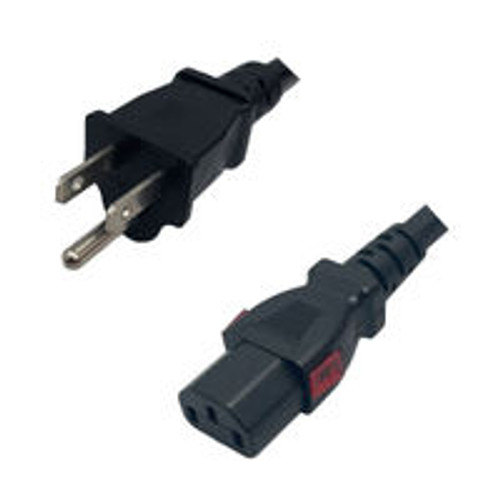 NEMA 5-15 Male Plug to IEC320 C13 Connector WS-Lock 4.5 Meters / 15 Feet 10A/125V 18/3 SJT Black - Locking Power Cord