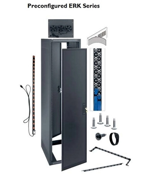 Middle Atlantic ERK Series 44RU Pre-Configured Rack - AV Rack - 25in Depth