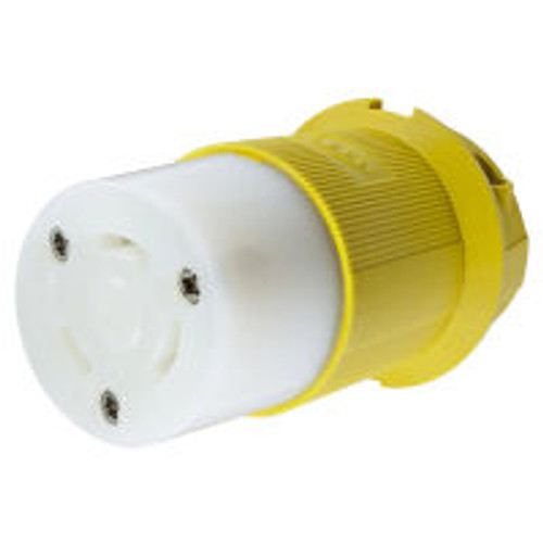 Hubbell HBL26CM23 AC Connector NEMA L6-30 Female Yellow Corrosion Resistant