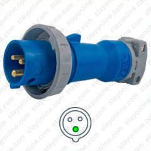 Hubbell HBL320P6W AC Plug IEC60309 320P6W Male Pin & Sleeve 16/20A - Dual Rated to Support 316PW
