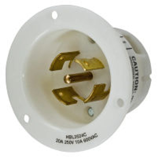 Hubbell HBL3524C AC Inlet Non NEMA 10 Amp Male