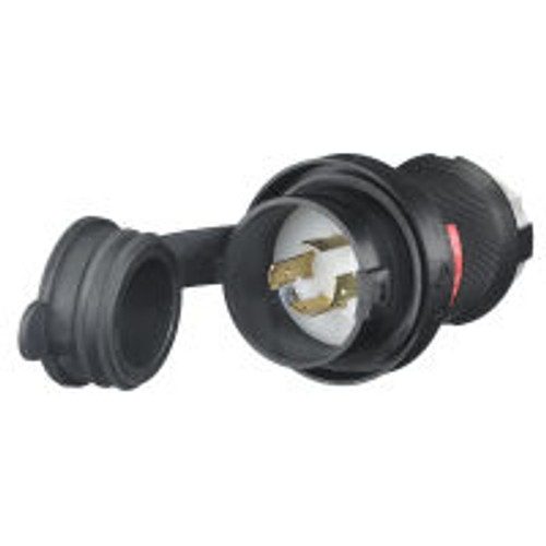 Hubbell HBL2431SW AC Plug NEMA L16-20 Male Black Watertight