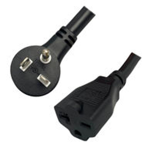 NEMA 6-20 Male Plug Angled Up to 6-20 Connector 4.5 Meters / 15 Feet 20A/250V 12/3 SJT Black - Power Extension Cord