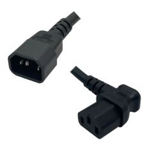 IEC60320 C14 Male Plug to C13 Female Connector Angled Right 1 Meter / 3.25 Feet 10A/250V 17/3 SJT & H05VV-F3G1.0 RVV - Power Cord