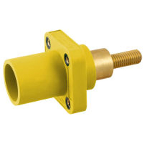 Hubbell HBLMRSCEY Singlepole 300/400A Yellow Male Extended Studded Inlet