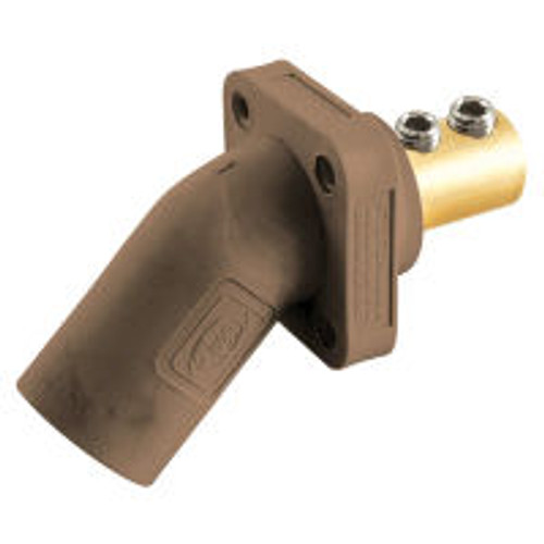 Hubbell HBLMRABN 300/400A Brown Single Pole Angled Inlet Screw