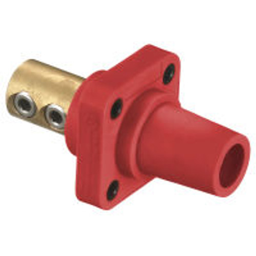 Hubbell HBLFRR Red Receptacle 300/400A 4-4/0 Double Set Screw Through Hole Mounting