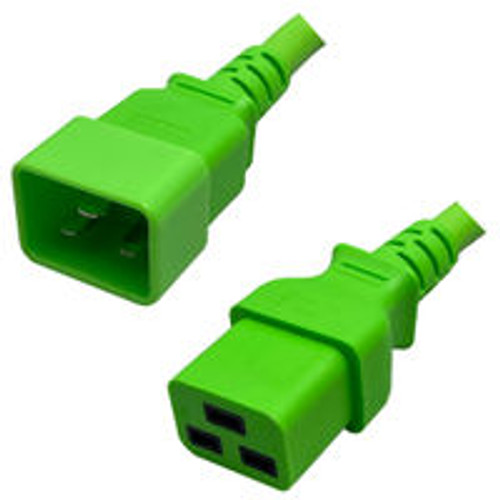 IEC320 C20 Male Plug to C19 Connector 1.5 Meters / 5 Feet 20A/250V 12/3 SJT Green - Power Cord