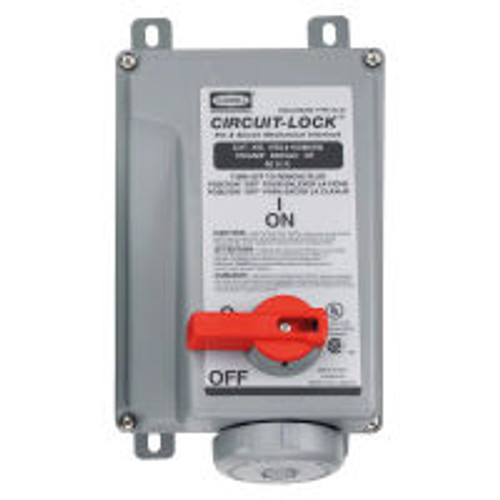 Hubbell HBL4100MI5W Mechanical Interlock Enclosure for IEC 60309 Unfused