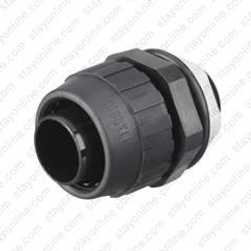 Hubbell P150NBK Non-metallic liquidtight Conduit Fitting Straight 1 1/2 Inch Black
