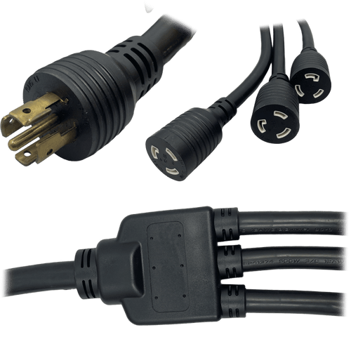 NEMA L21-20 Male Plug to NEMA L21-20 Female Connector 1.8 Meters / 6 Feet 20A/208V 3 Phase 12/5 SOOW-EPDM Black - Locking Power Cord