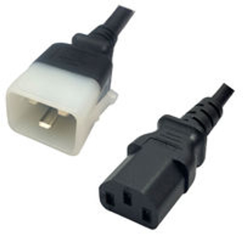 IEC320 C20 Male Plug to C13 Connector P-Lock 3.0 Meters / 10 Feet 15A/250V 14/3 SJT Black - Locking Power Cord