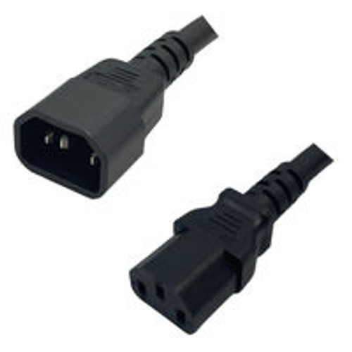 IEC320 C14 Male Plug to C13 Connector 1.5 Meters / 5 Feet 10A/250V 18/3 SJT Black - Power Cord