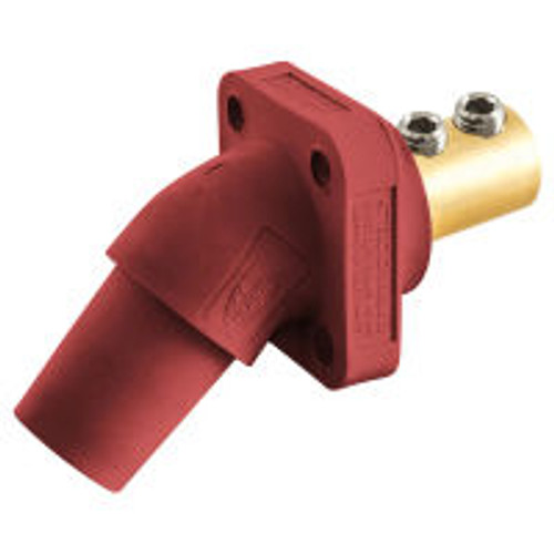 Hubbell HBLFRAR Angled Receptacle 300/400a 4-4/0 Red Double Set Screw Through Hole Mounting