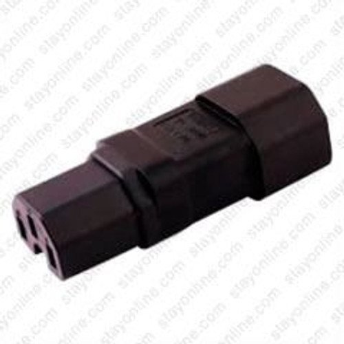 IEC320 C14 Male Plug to C15 Connector - Block Plug Adapter 