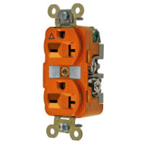 Hubbell IG5462 AC Receptacle NEMA 6-15/20 Female Orange Duplex Isolated Ground