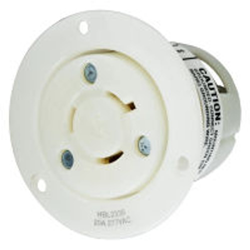 Hubbell HBL2336 AC Flanged Outlet NEMA L7-20 Female White