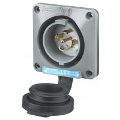 Hubbell HBL2815SW AC Inlet NEMA L21-30 Male Black