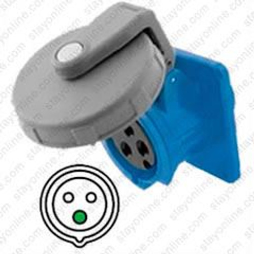 Hubbell HBL360R6W AC Receptacle IEC60309 360R6W Pin & Sleeve 60/63A - Dual Rated to Support 363R6W