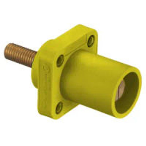 Hubbell HBLMRSCY Single Pole 300/400A Yellow Male Studded Inlet