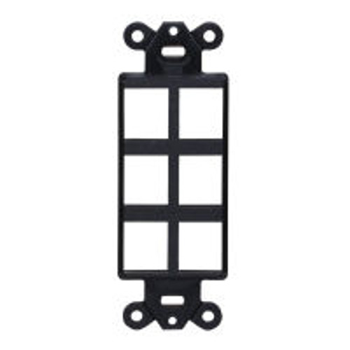Hubbell ISF6BK Box Plate Insert 6 Port for iStation Black