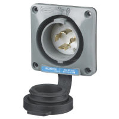 Hubbell HBL2425SW AC Inlet NEMA L15-20 Male Black