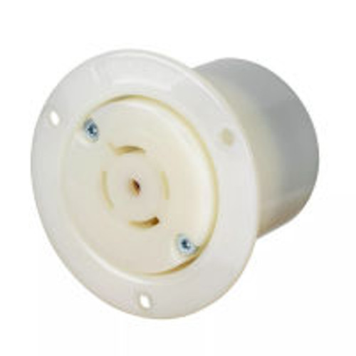 Hubbell EDGE HBL2526ST AC Flanged Outlet NEMA L22-20 Female White